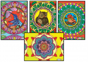 Les 4 tableaux mandalas coloriés